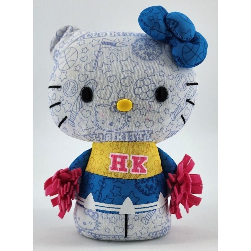 Hello Kitty 7" Color Me Cheerleader Plush Doll Washable Marker Coloring Toy 2014